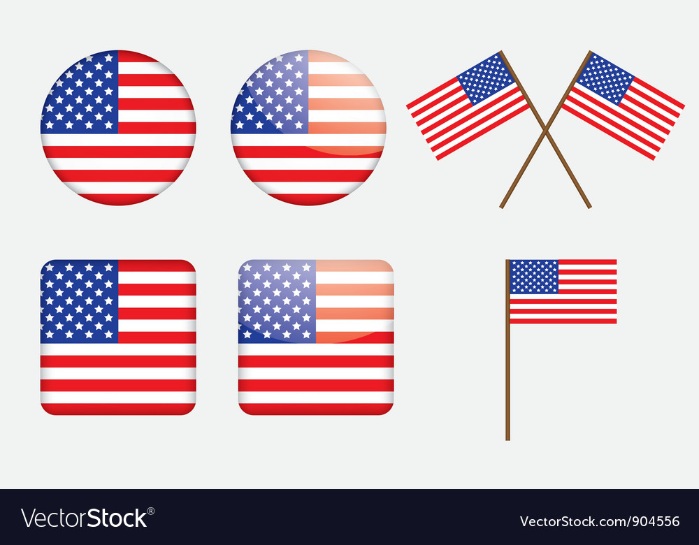 Badges with United States flag Royalty Free Vector Image