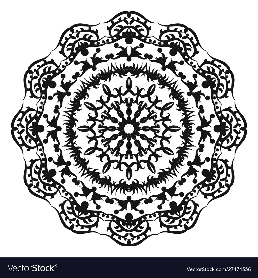 Circular pattern in form mandala for henna Vector Image