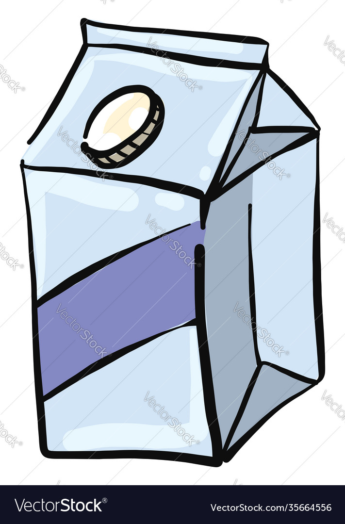 Milk in box on a white background Royalty Free Vector Image