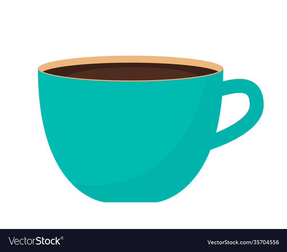 Simple cup black coffee icon eps10 Royalty Free Vector Image