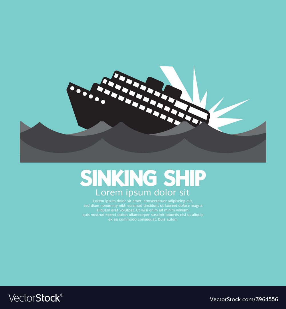 Sinking Ship Black Graphic