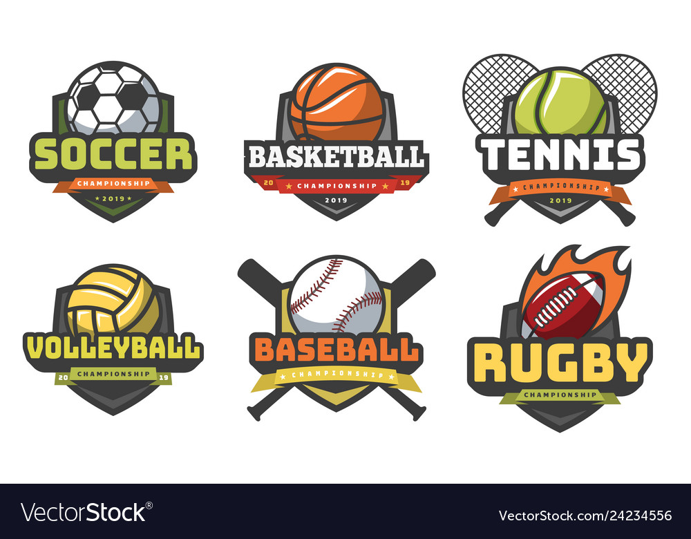 Sports Balls Logos Sport Logo Ball Soccer Vector Image