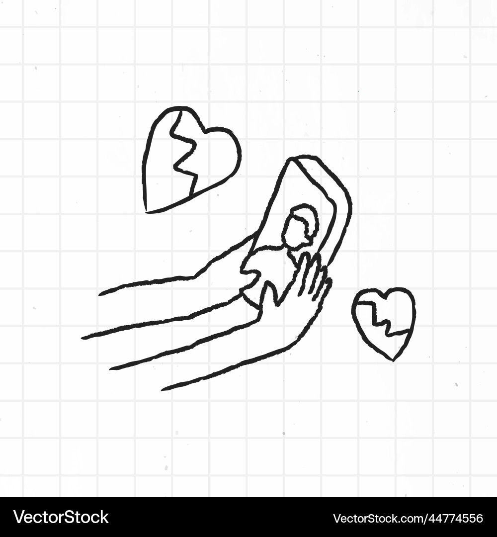 Stalk your ex doodle style Royalty Free Vector Image