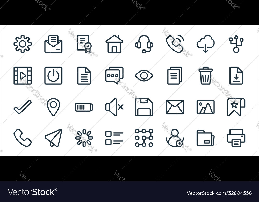 Ui line icons linear set quality vector image Ui line icons linear set quality