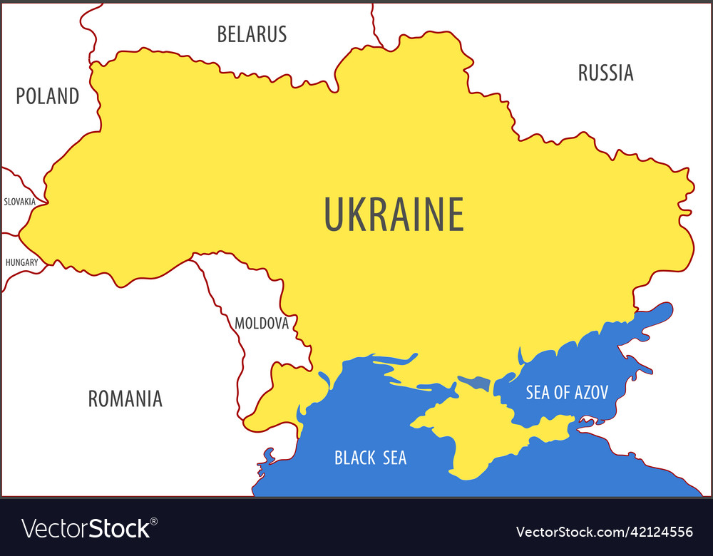 Ukraine map of the territory of the ukrainian Vector Image