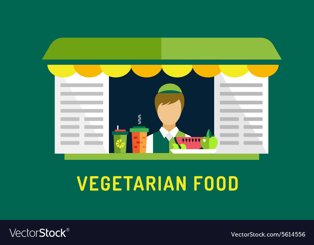 Vegetarian city food shop object icons nature