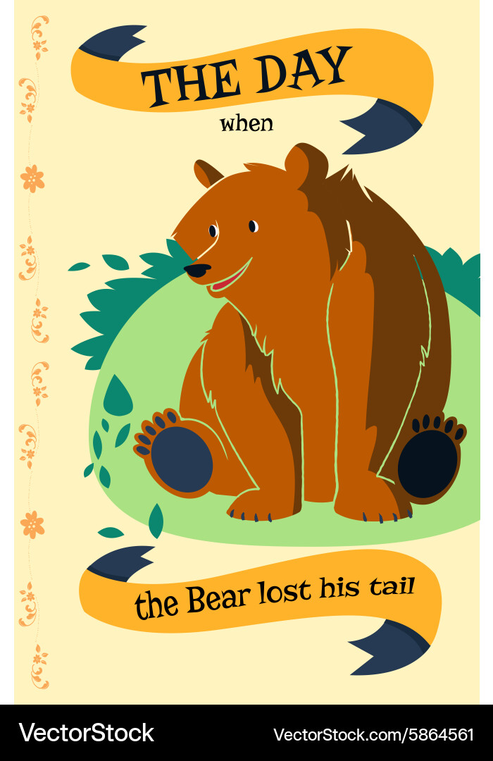 Cartoon bear flat design Royalty Free Vector Image