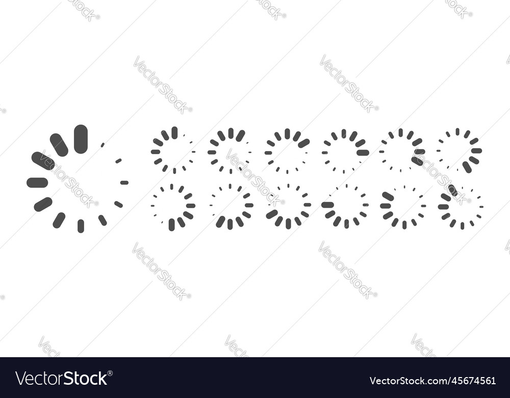 Circular loading buffering icons video ready vector image Circular loading buffering icons video ready