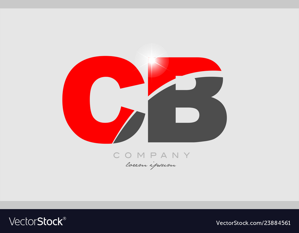 Combination letter cb c b in grey red color Vector Image