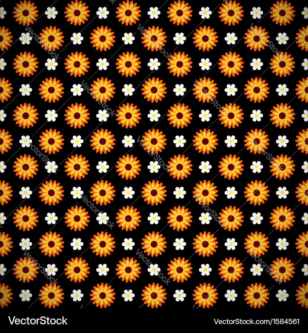 Dark seamless pattern with flowers Royalty Free Vector Image