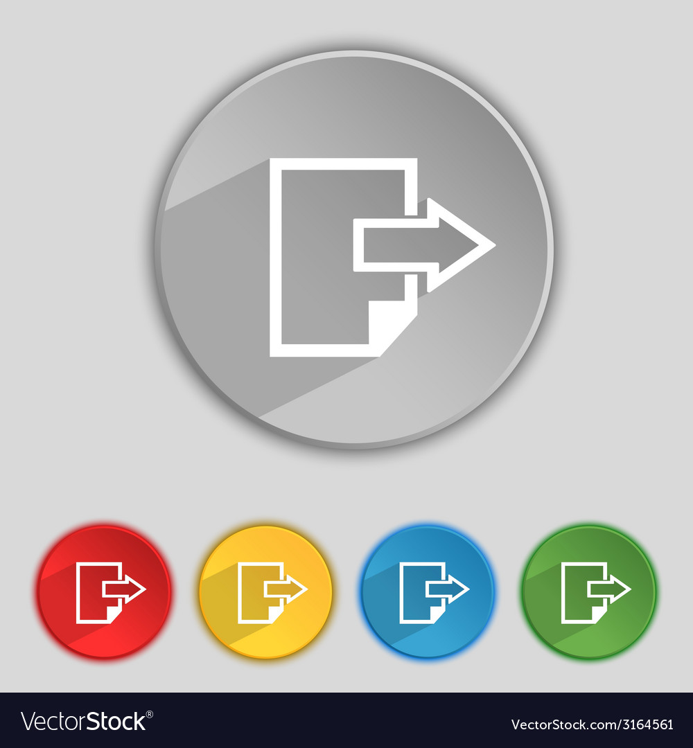 Export file icon document symbol set
