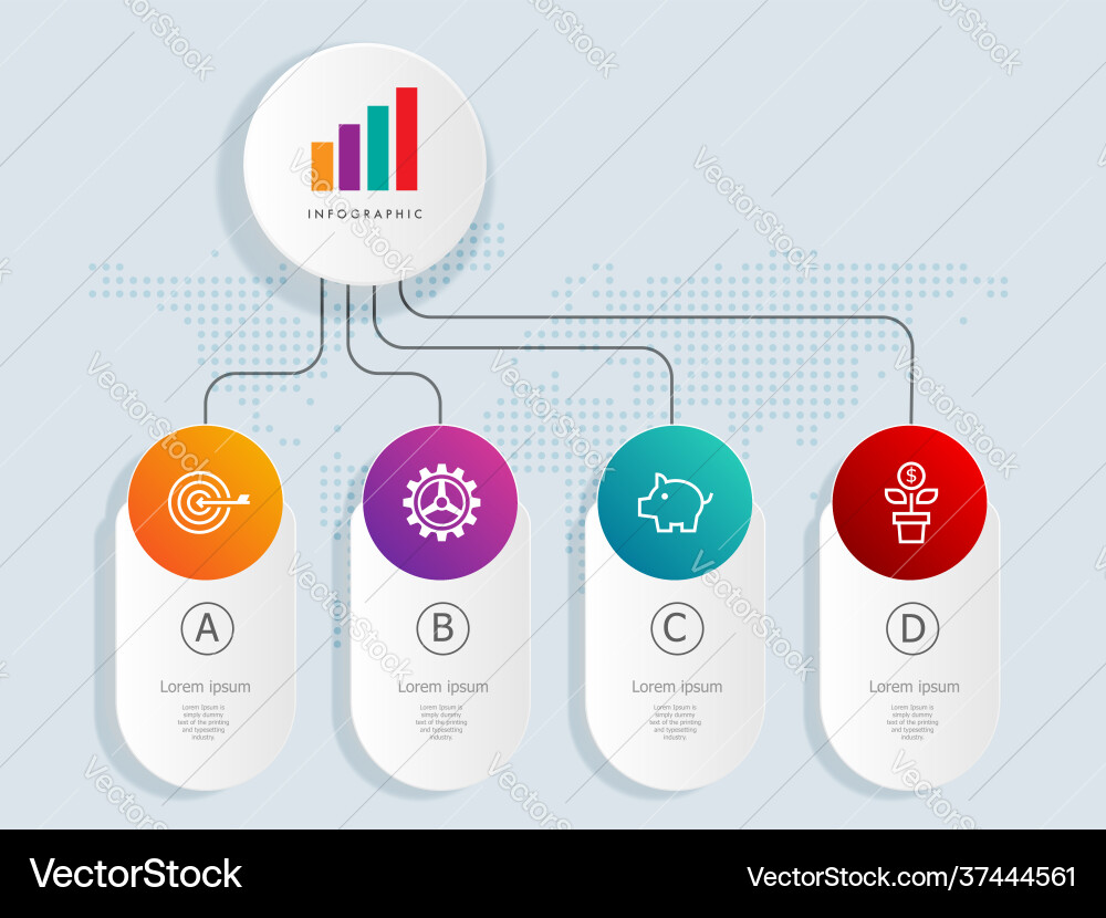 Horizontal timeline infographics element template Vector Image