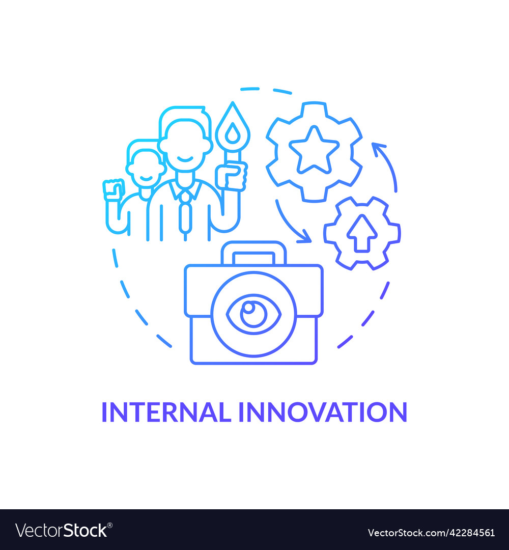 Internal innovation blue gradient concept icon Vector Image