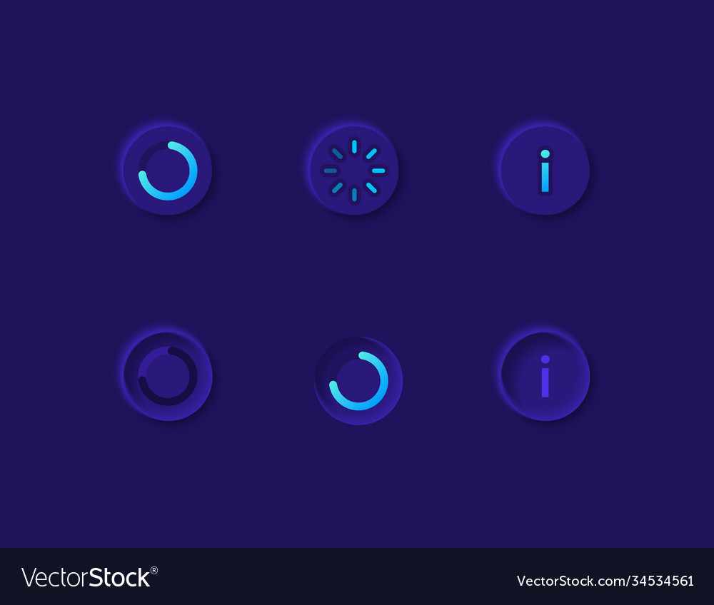 Loading ui elements kit vector image Loading ui elements kit