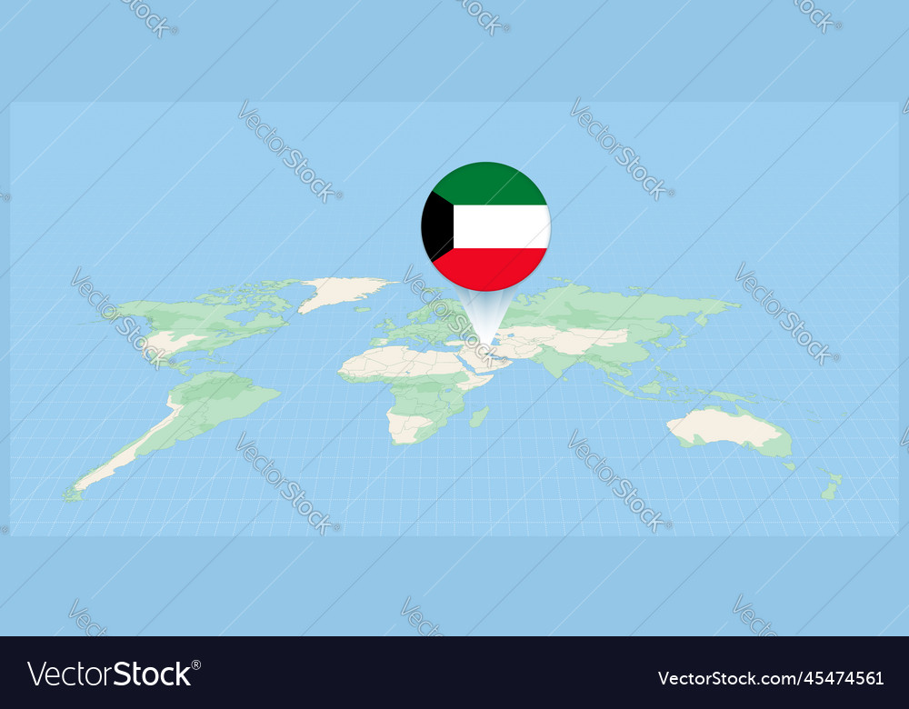 Location Of Kuwait On The World Map Marked Vector Image Location Of Kuwait On The World Map Marked Vector 45474561