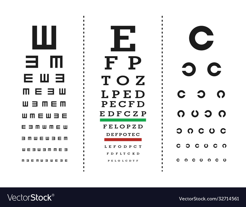 Optical eye test design Royalty Free Vector Image