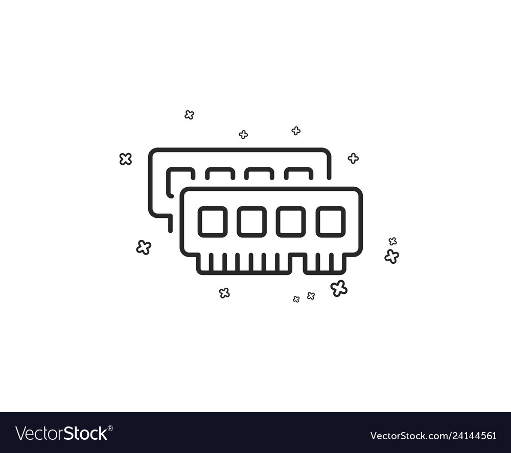 Ram Line Icon Computer zufälligen Zugriff Speicher
