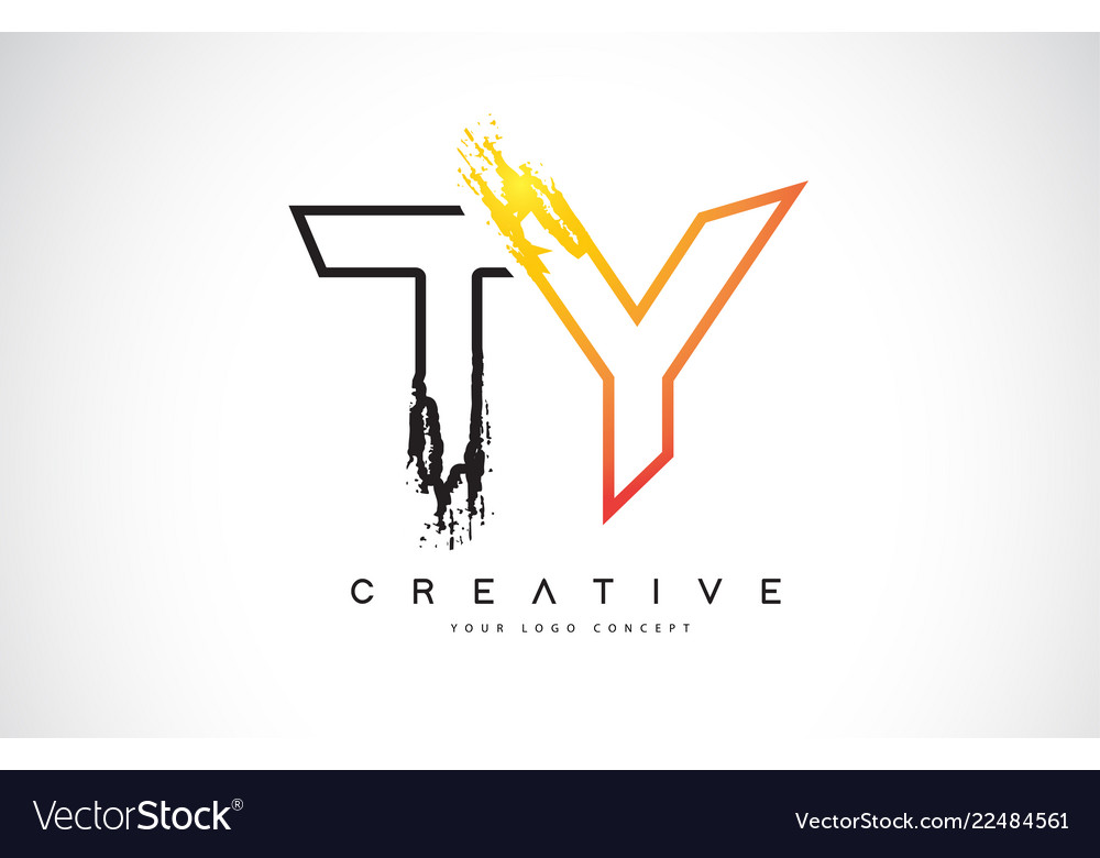 Ty creative modern logo design with orange