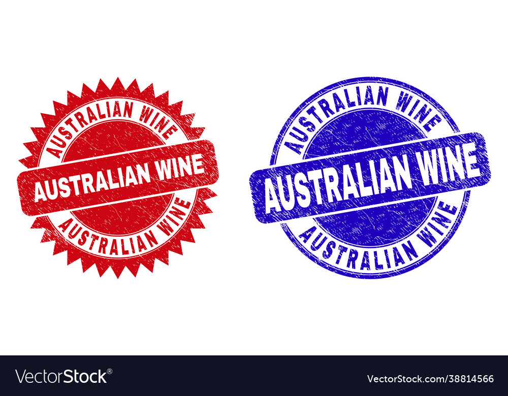 Australische Wein abgerundet und Rosette Wasserzeichen