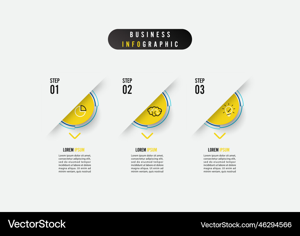 Business infographic element with 3 options Vector Image