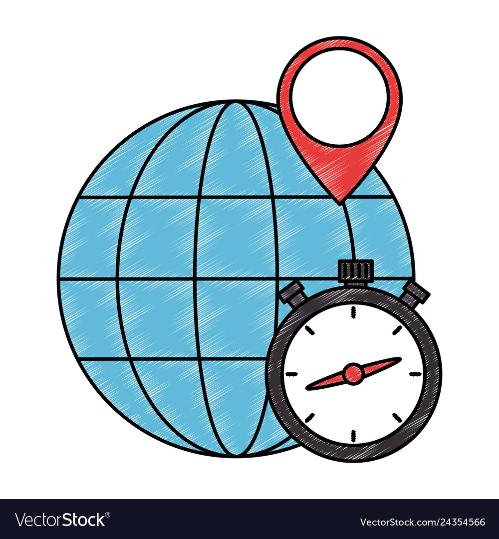 Chronometer timer with planet vector image Chronometer timer with planet
