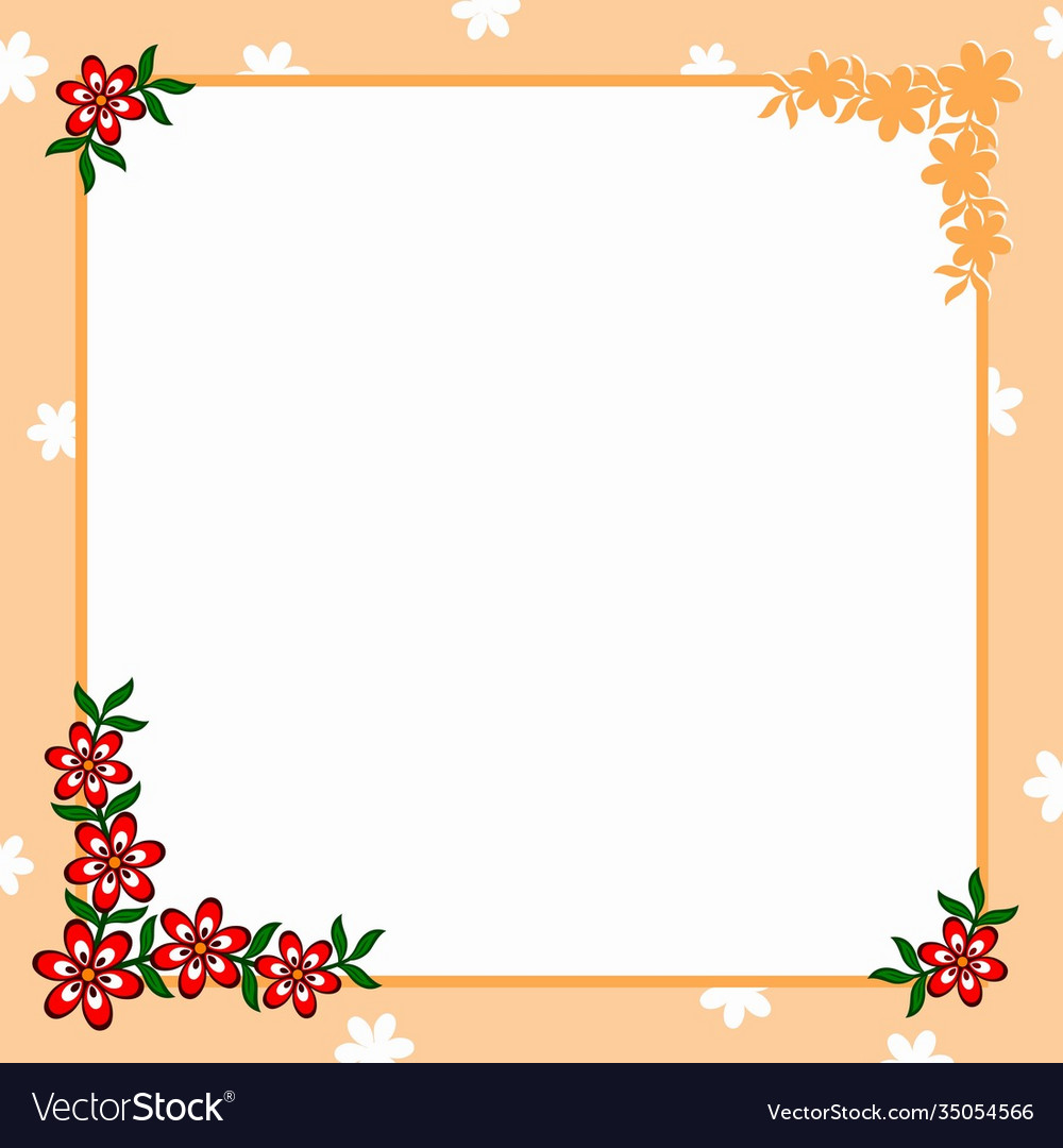 Decorative frame with flowers Royalty Free Vector Image