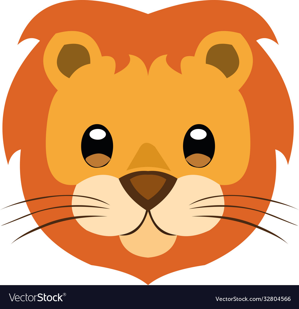 Face lion cartoon Royalty Free Vector Image - VectorStock