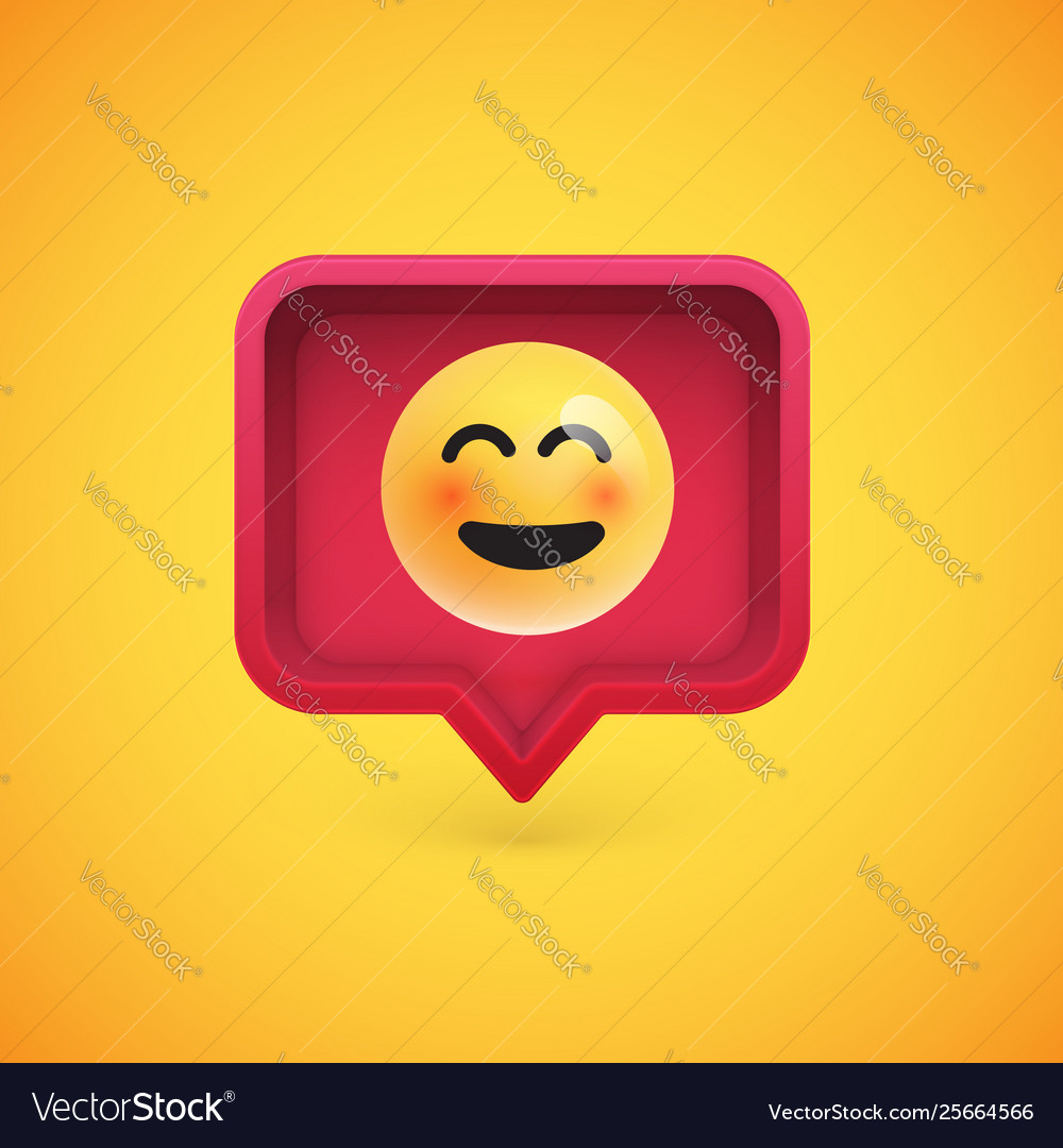 Funny 3d emoticon in speech bubble