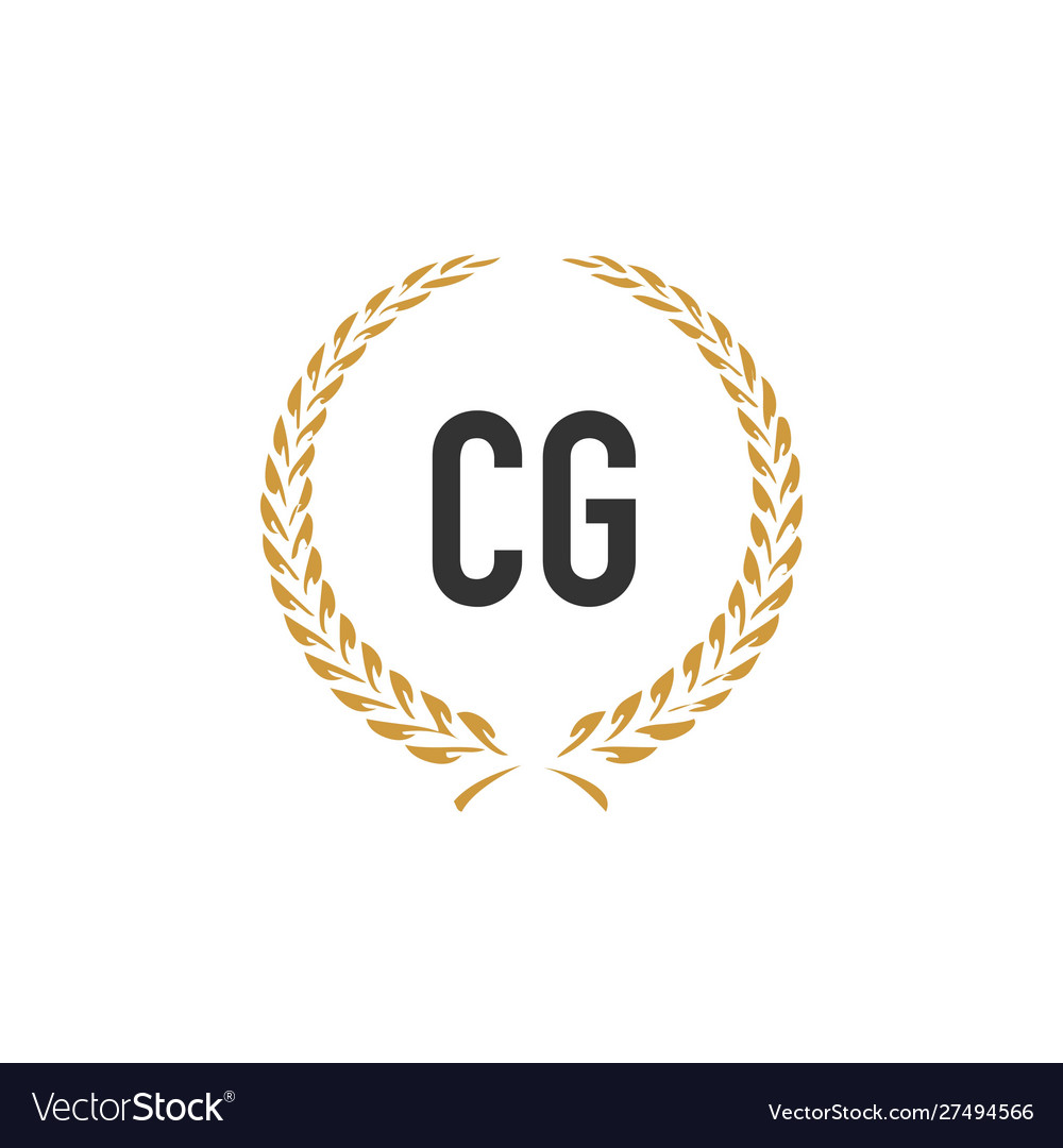 Initial letter cg wheat luxurious minimalist Vector Image