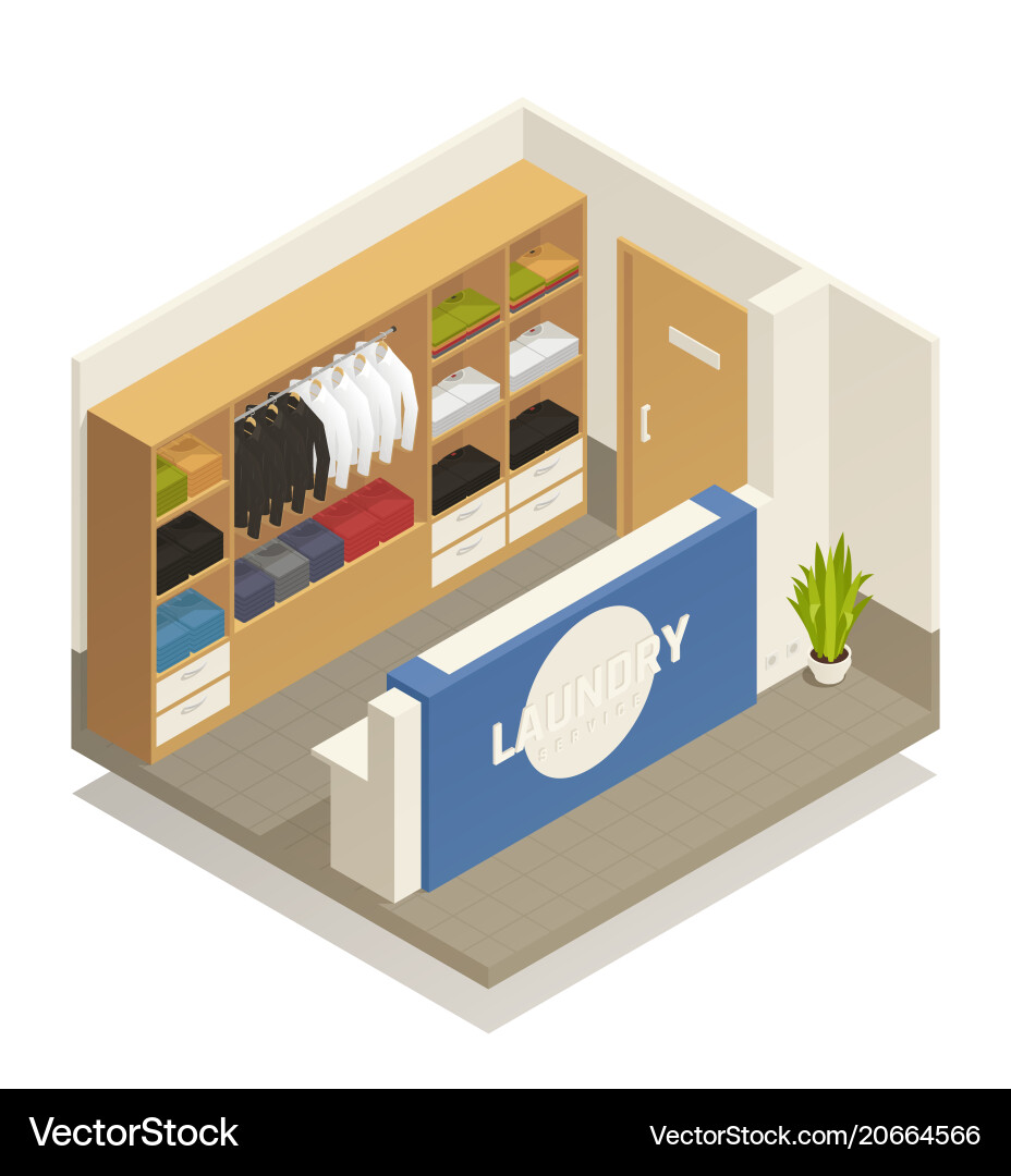 Laundry isometric composition Royalty Free Vector Image