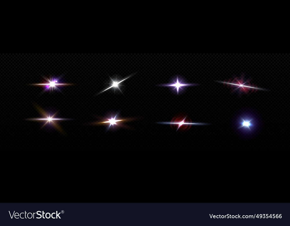 Light Flare Star With Glow And Shine Effect Vector Image