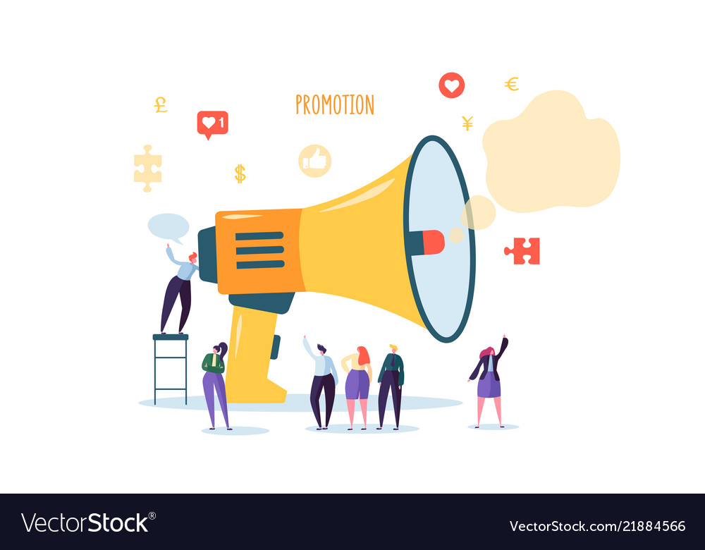 Loudspeaker talking to the crowd big megaphone Vector Image