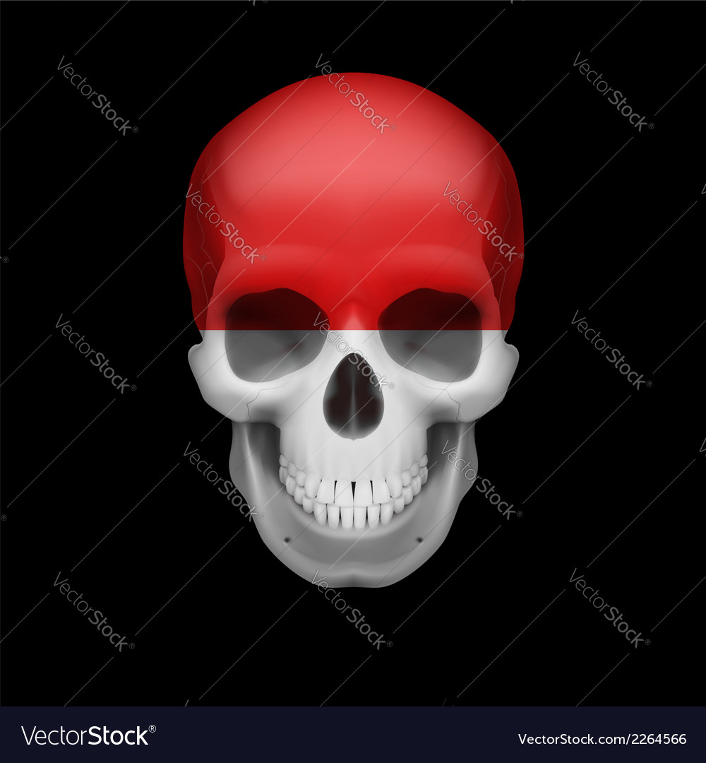 Monacan flag skull Royalty Free Vector Image - VectorStock