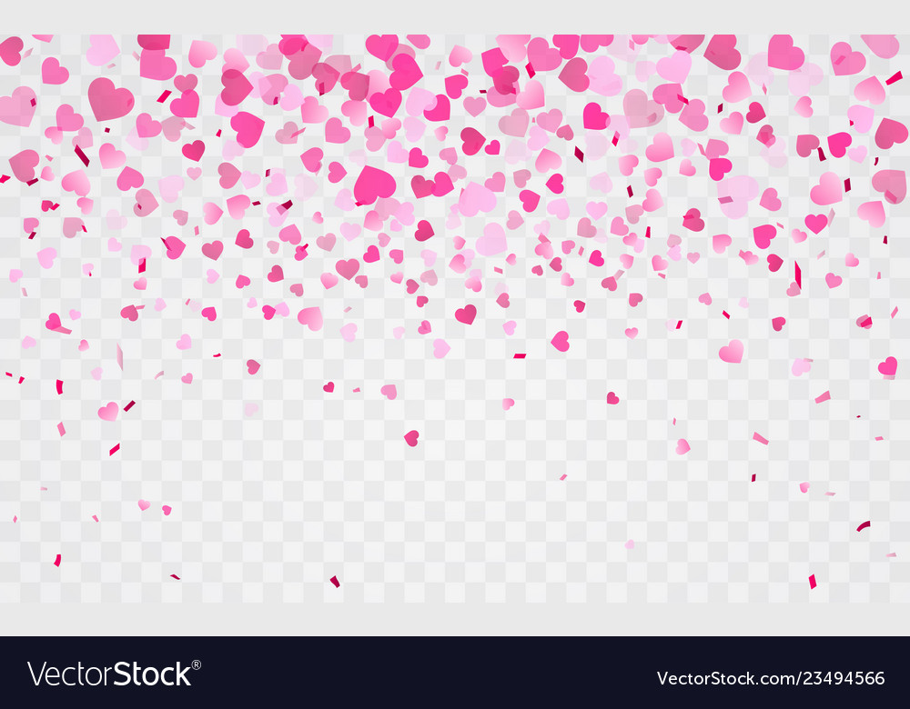 Pink pattern of random falling hearts confetti Vector Image