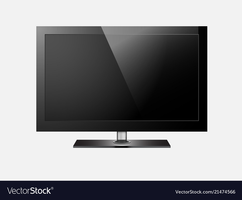 Tv flat screen lcd plasma realistic Royalty Free Vector