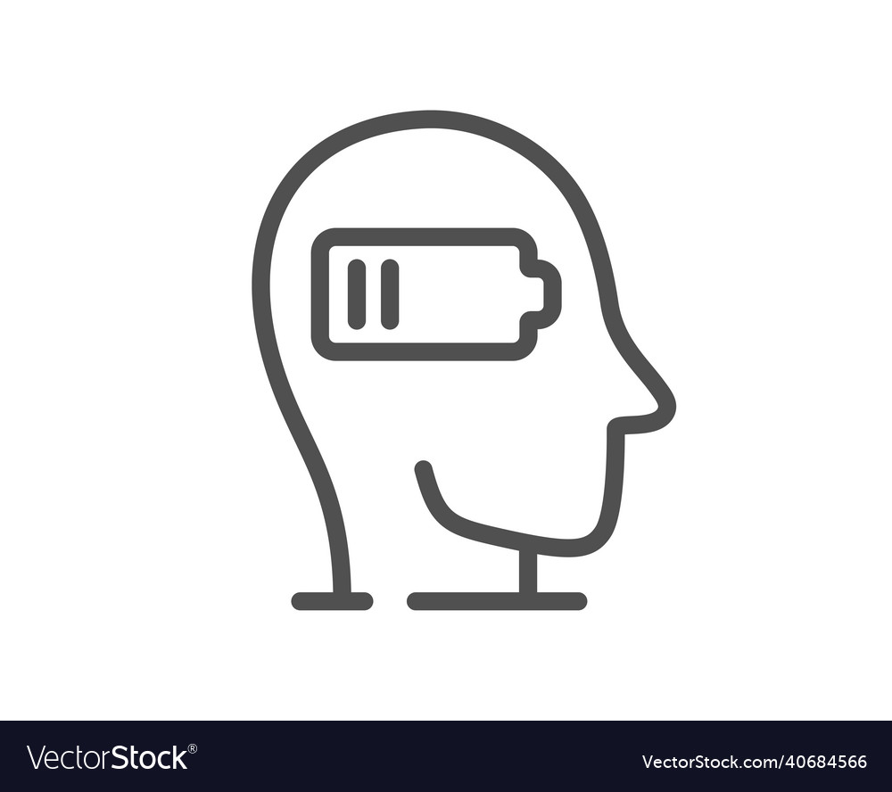 Weariness line icon difficult fatigue sign Vector Image