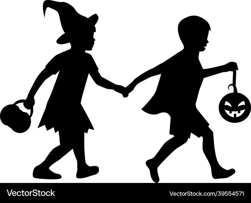 Children in halloween costumes Royalty Free Vector Image