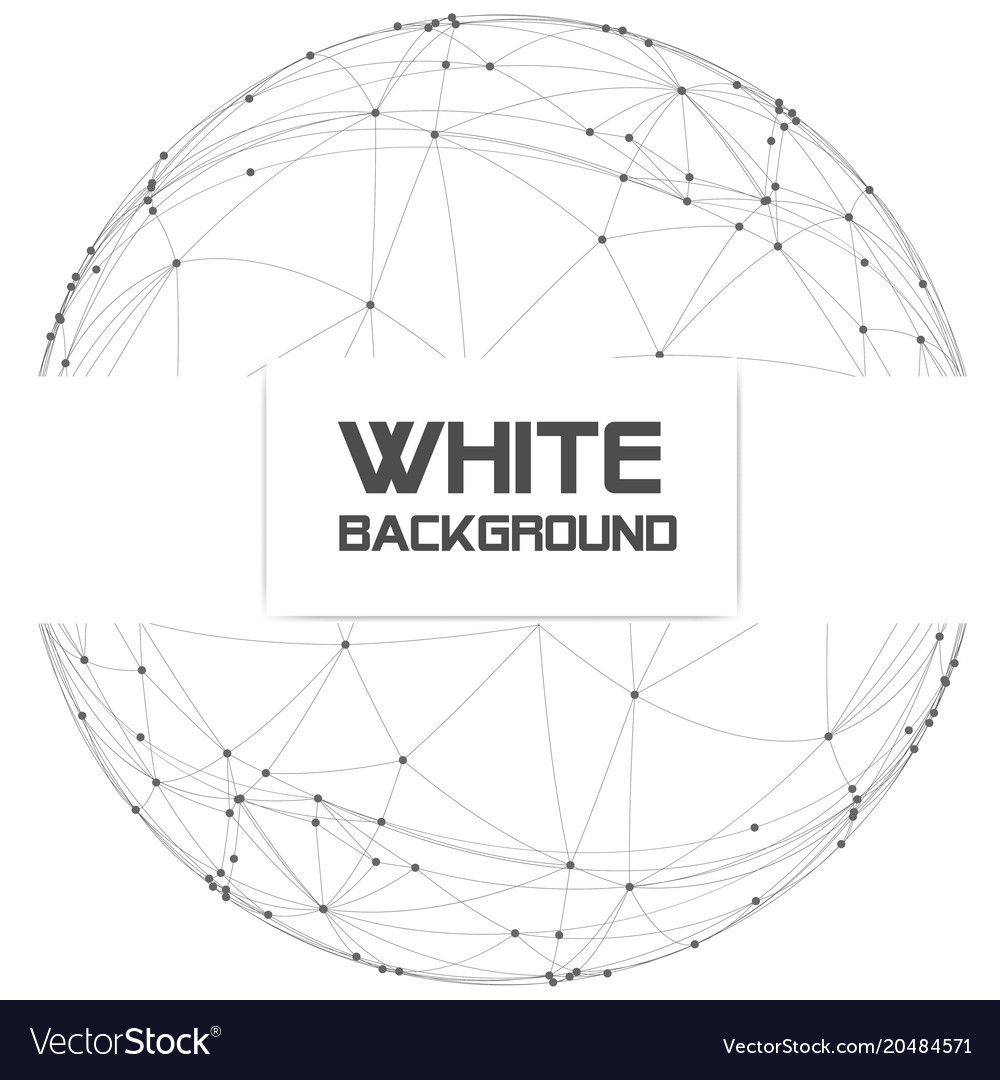 Dots with connection in circle frame white
