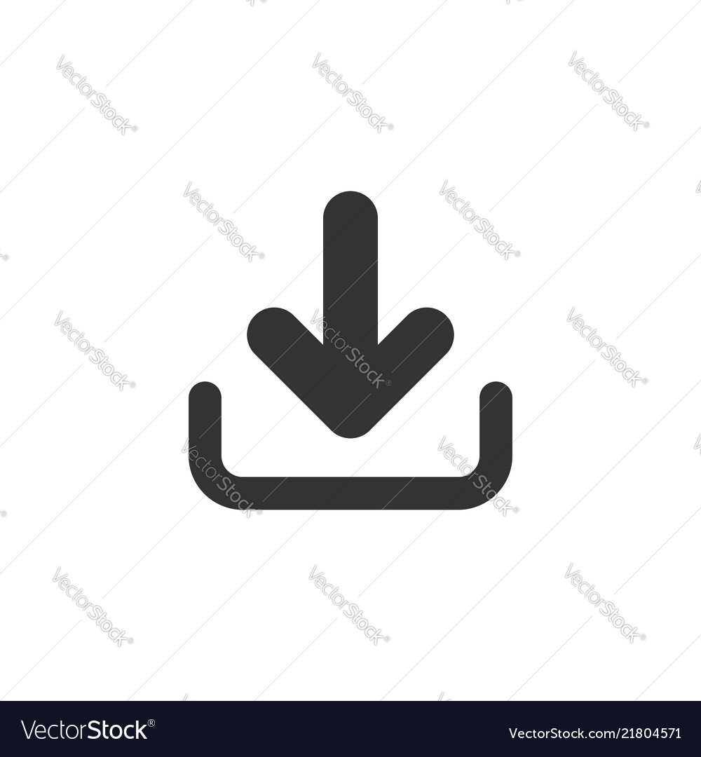 Download file icon in flat style arrow down