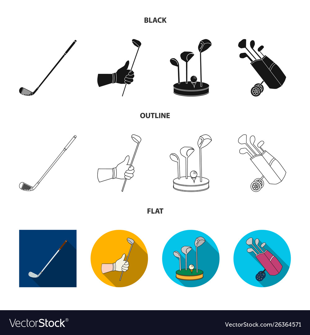 Isoliertes Objekt und Stick-Icon-Set Golf