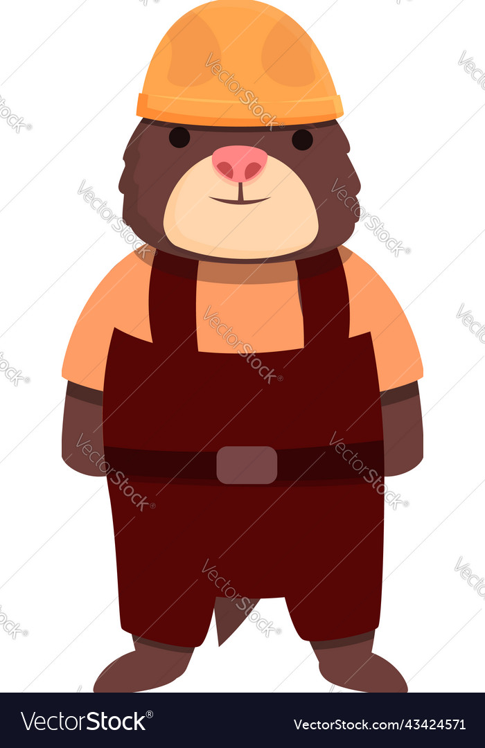 Mole miner icon cartoon cute animal Royalty Free Vector