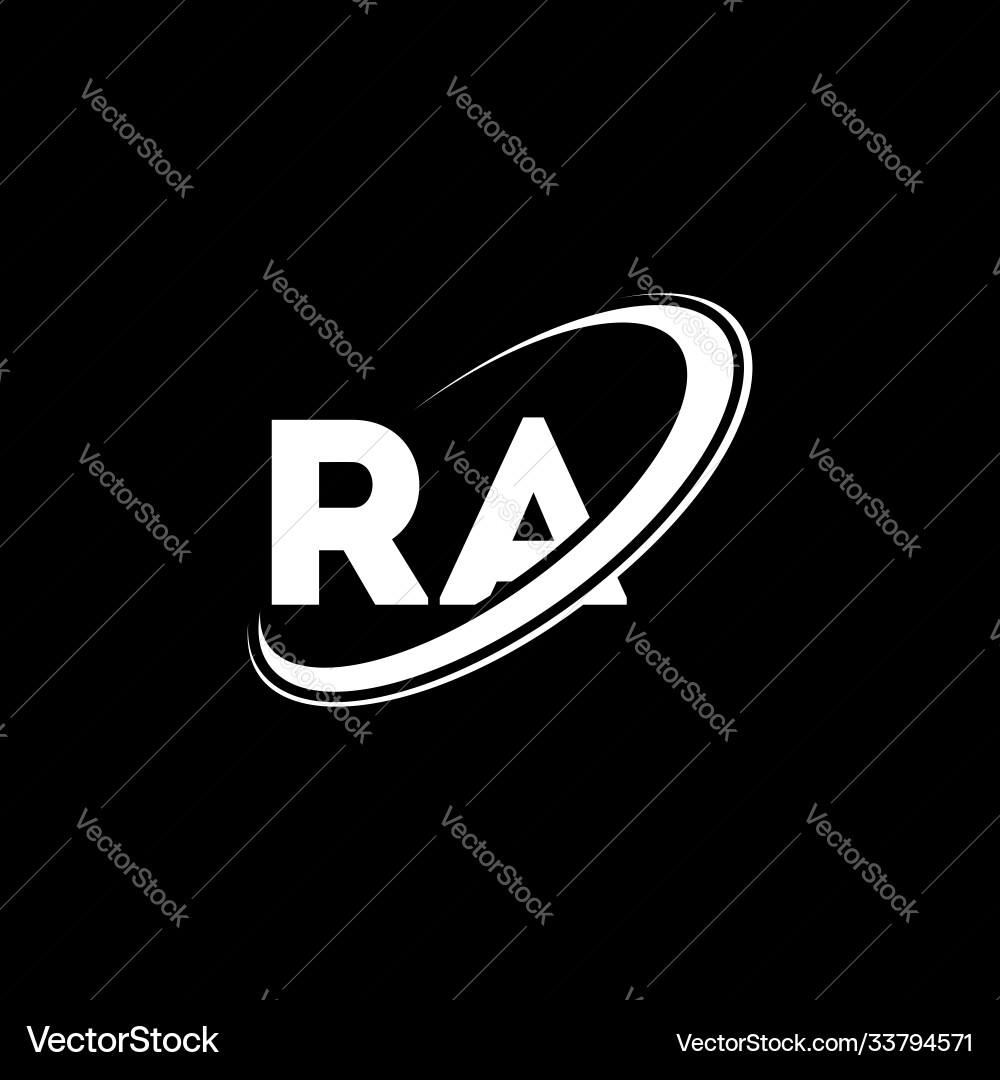 Ra r a letter logo design initial Royalty Free Vector Image