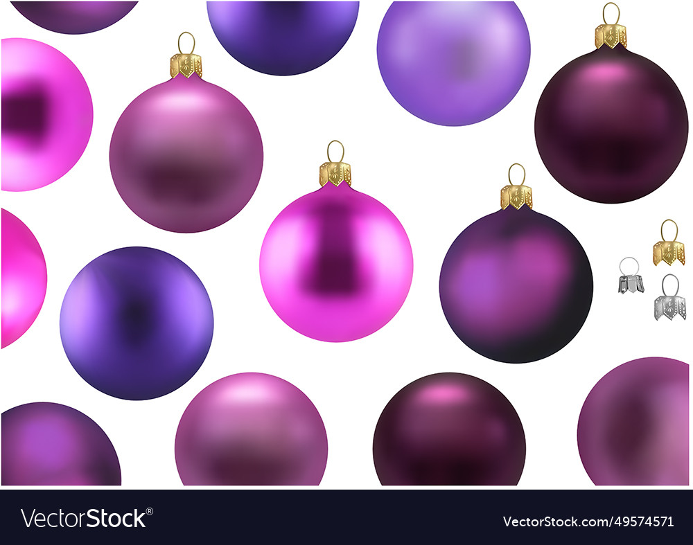 Set of purple christmas balls without motif