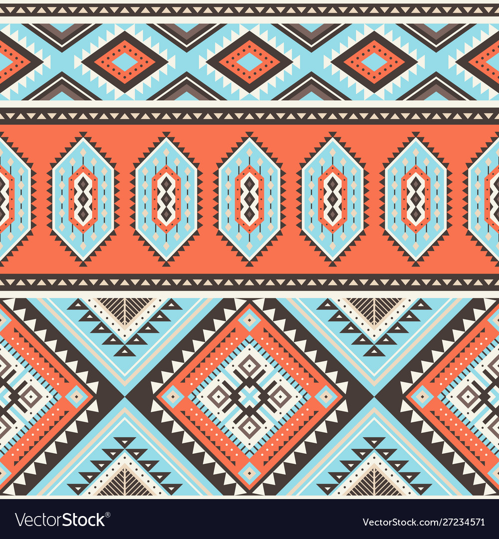 Tribal geometric seamless pattern Royalty Free Vector Image