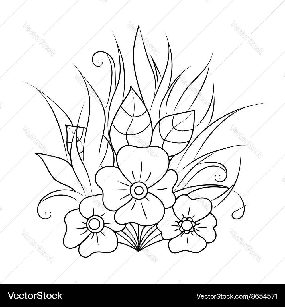 Zentangle floral pattern Royalty Free Vector Image