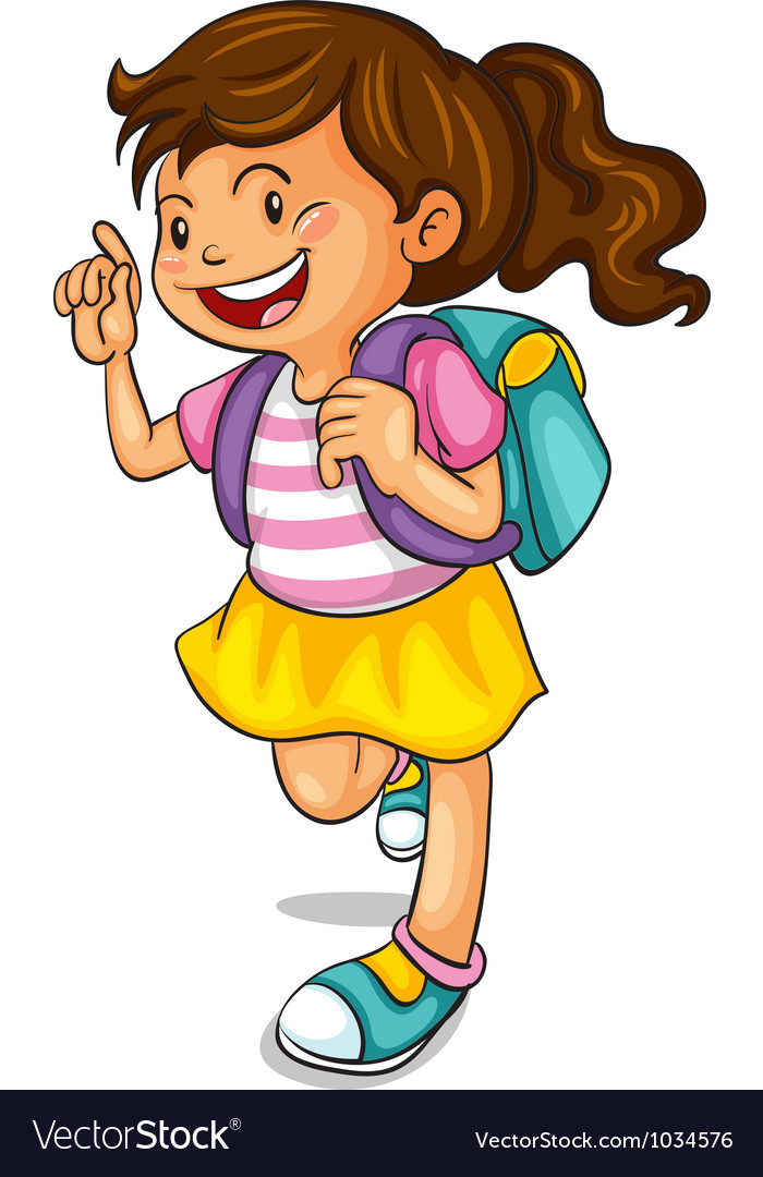 a-girl-with-school-bag-royalty-free-vector-image