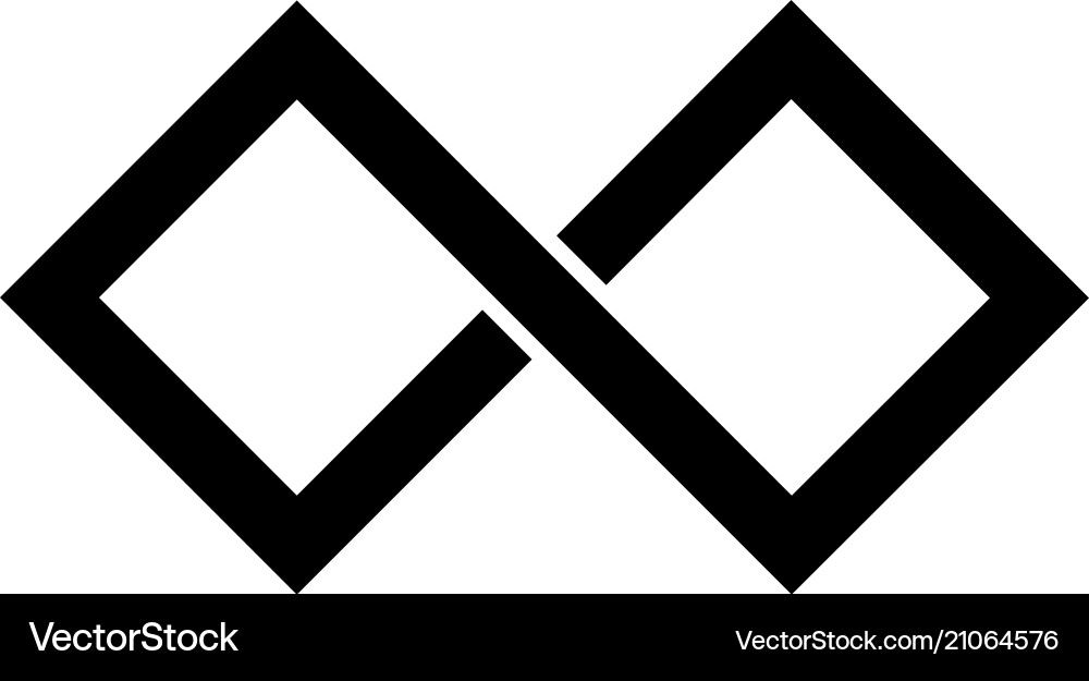 Black infinity symbol icon rectangular shape Vector Image