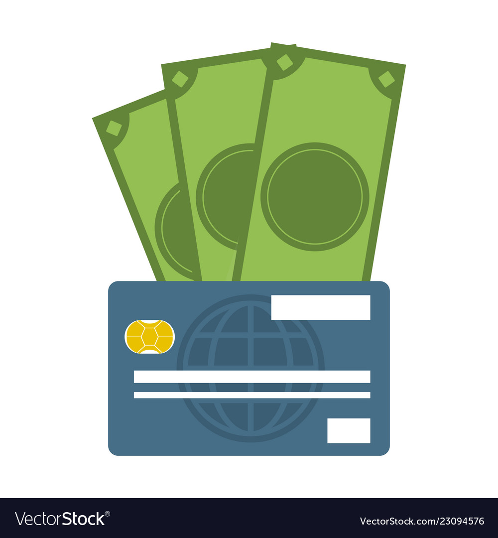 Credit card and cash Royalty Free Vector Image