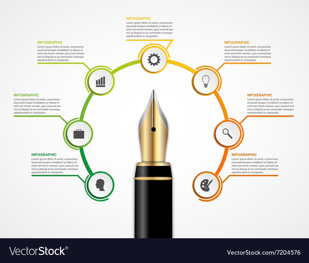 Education ink pen option infographics design