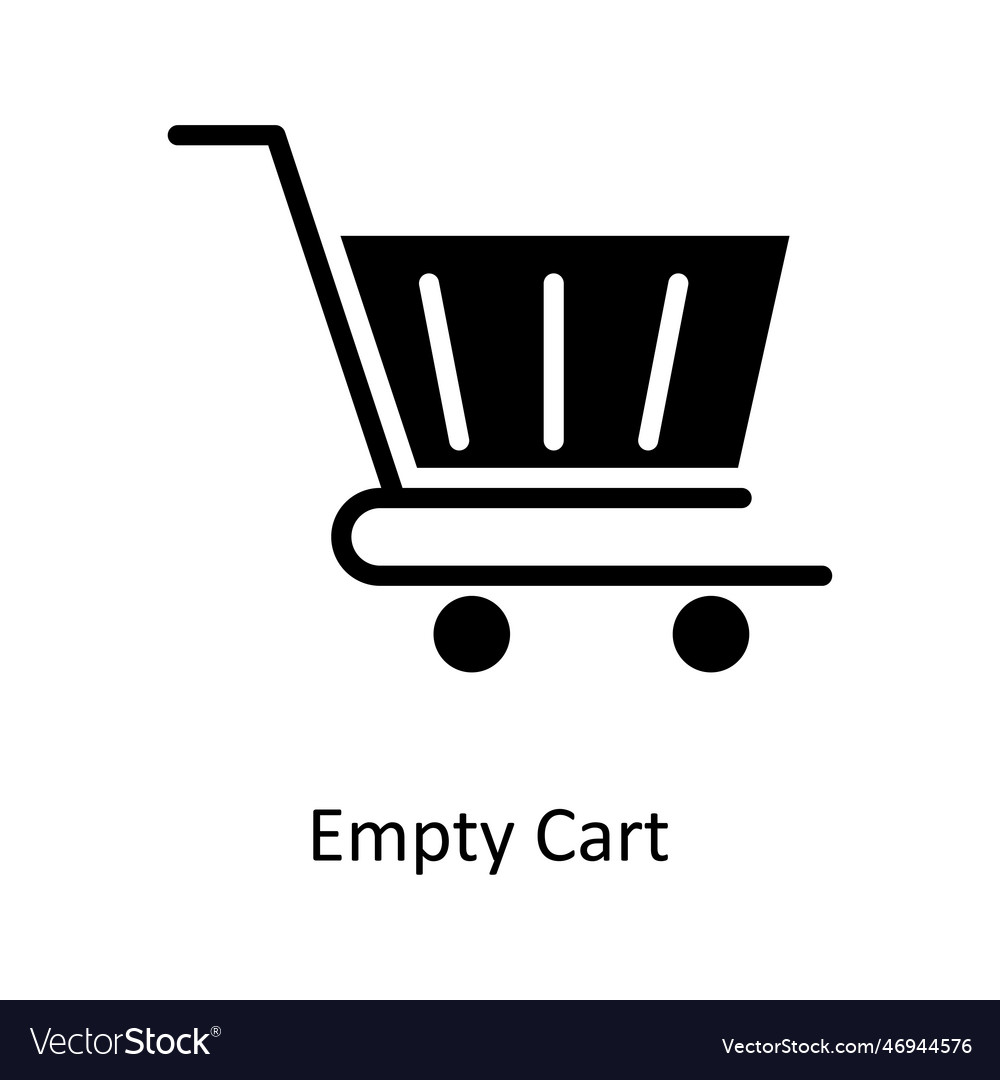Empty cart solid icons simple stock ill Royalty Free Vector